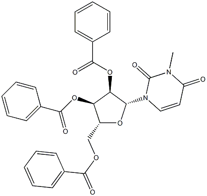 3-Methyl-2'-O,3'-O,5'-O-tribenzoyluridine 结构式