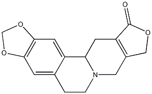 5,6,8,9,12,12a-Hexahydro-11H-1,3-benzodioxolo[5,6-a]furo[3,4-g]quinolizin-11-one 结构式