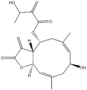 (3aR,4R,6E,8S,10E,11aR)-3a,4,5,8,9,11a-Hexahydro-4-[2-(1-hydroxyethyl)acryloyloxy]-6,10-dimethyl-3-methylene-8-hydroxycyclodeca[b]furan-2(3H)-one 结构式