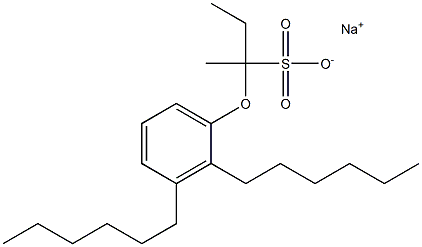 2-(2,3-Dihexylphenoxy)butane-2-sulfonic acid sodium salt 结构式