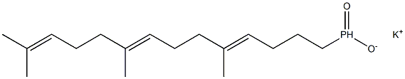 [(4E,8E)-5,9,13-Trimethyltetradeca-4,8,12-trienyl]phosphinic acid potassium salt 结构式