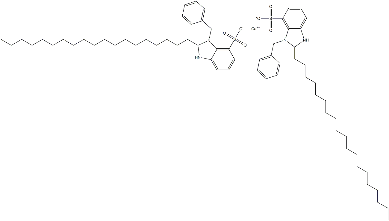 Bis(1-benzyl-2,3-dihydro-2-nonadecyl-1H-benzimidazole-7-sulfonic acid)calcium salt 结构式