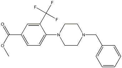 4-(4-Benzyl-piperazin-1-yl)-3-trifluoromethyl-benzoic acid methyl ester 结构式