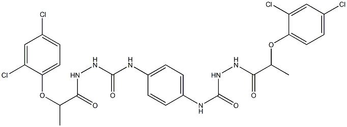 2-(2,4-Dichlorophenoxy)-N-(((4-(((2-(2,4-dichlorophenoxy)propanoylamino)amino)carbonylamino)phenyl)amino)carbonylamino)propanamide 结构式