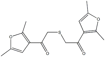 1-(2,5-DIMETHYL-FURAN-3-YL)-2-[2-(2,5-DIMETHYL-FURAN-3-YL)-2-OXO-ETHYLSULFANYL]-ETHANONE 结构式