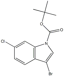 N-BOC-3-溴-6-氯吲哚 结构式