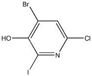 4-Bromo-6-chloro-2-iodo-3-hydroxypyridine 结构式