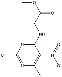 N-(2-chloro-6-methyl-5-nitro-pyrimidin-4-yl)-glycine-methyl ester 结构式
