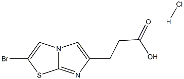 3-(2-bromoimidazo[2,1-b][1,3]thiazol-6-yl)propanoic acid hydrochloride 结构式
