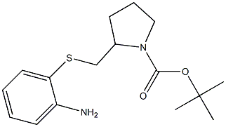 2-(2-Amino-phenylsulfanylmethyl)-pyrrolidine-1-carboxylic acid tert-butyl ester 结构式