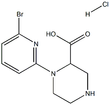 1-(6-Bromo-pyridin-2-yl)-piperazine-2-carboxylic acid hydrochloride 结构式