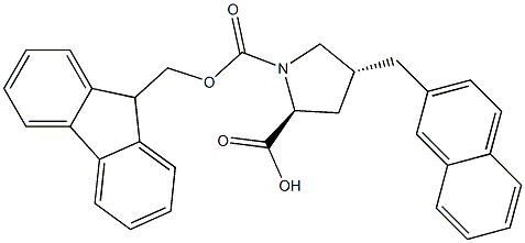 (2S,4R)-Fmoc-4-(naphthalen-2-ylmethyl)-pyrrolidine-2-carboxylic acid 结构式