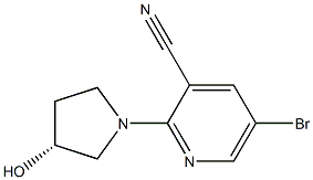 5-bromo-2-((R)-3-hydroxypyrrolidin-1-yl)pyridine-3-carbonitrile 结构式