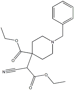ethyl 1-benzyl-4-(1-cyano-2-ethoxy-2-oxoethyl)piperidine-4-carboxylate 结构式
