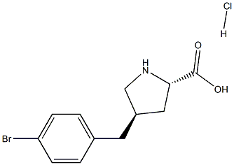 反式-4-(4-溴苄基)-L-脯氨酸盐酸盐 结构式