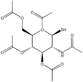 2-乙酰氨基-1,3,4,6-四-O-乙酰基-2-脱氧-Β-D-硫代葡萄糖复合糖 结构式