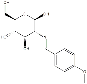 2-氨基-2-脱氧-3-N-(4-甲氧基亚苄基)-D-吡喃葡萄糖 结构式