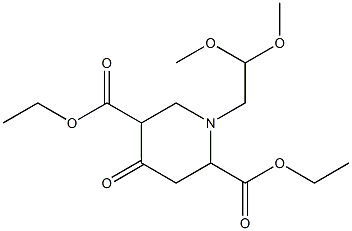 1-(2,2-二甲氧基乙基)-1,4-二氢-4-氧-2,5-哌啶二羧酸二乙酯 结构式