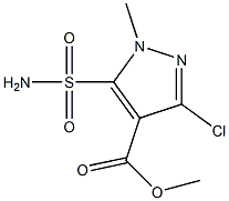 1-甲基-3-氯-4-甲氧羰基-5-吡唑磺酰胺 结构式