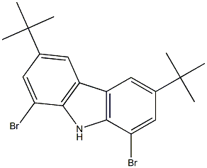 1,8-二溴-3,6-二叔丁基咔唑 结构式