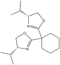 (4R,4'R)-2,2'-环已亚基双[4,5-二氢-4-异丙基恶唑] 结构式