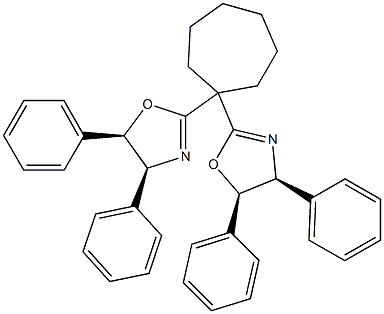 (4S,4'S,5R,5'R)-2,2'-(环庚-1,1-二基)双(4,5-二苯基-4,5-二氢恶唑) 结构式