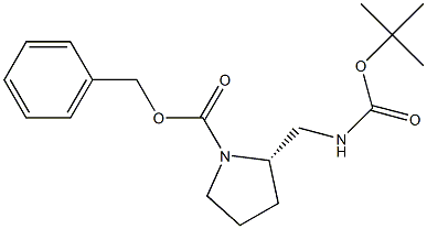 S-1-CBZ-2-(BOC-氨甲基)吡咯烷 结构式