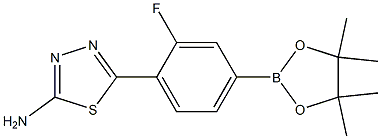 5-(2-Fluoro-4-(4,4,5,5-tetramethyl-1,3,2-dioxaborolan-2-yl)phenyl)-1,3,4-thiadiazol-2-amine 结构式