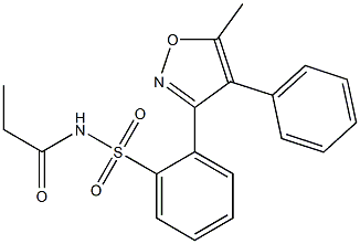 N-((2-(5-methyl-4-phenylisoxazol-3-yl)phenyl)sulfonyl)propionamide 结构式