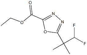 ethyl 5-(1,1-difluoro-2-methylpropan-2-yl)-1,3,4-oxadiazole-2-carboxylate 结构式