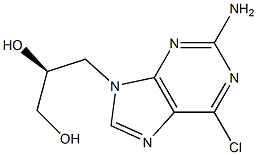 (S)-9-(2,3-Dihydroxypropyl)-2-amino-6-chloropurine 结构式