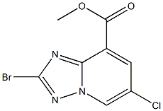 2-Bromo-6-chloro-[1,2,4]triazolo[1,5-a]pyridine-8-carboxylic acid methyl ester 结构式