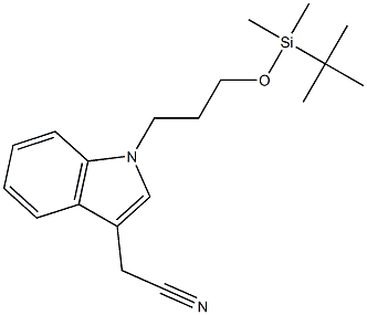 2-{1-[3-(t-butyldimethylsilyloxy)propyl]indole-3-yl}acetonitrile 结构式