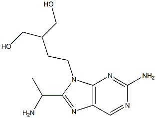 2-(2-(2-Amino-8-(1-aminoethyl)-9H-purin-9-yl)ethyl)propane-1,3-diol 结构式