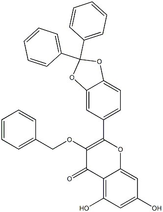 2-(2,2-Diphenyl-1,3-benzodioxol-5-yl)-5,7-dihydroxy-3-(phenylmethoxy)-4H-1-benzopyran-4-one 结构式