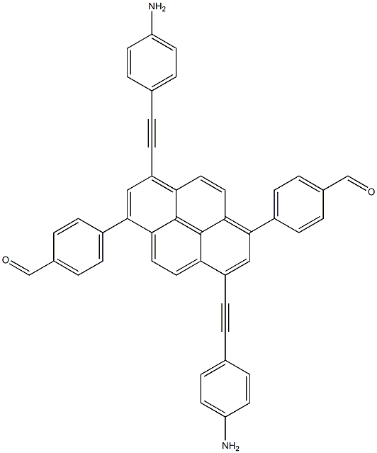 4,4' - (3,8-双((4-氨基苯基)乙炔基)芘-1,6-二基)二苯甲醛 结构式