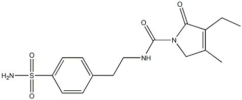 N-{2-[4-(氨基磺酰基)苯基]乙基}-3-乙基-4-甲基-2-氧-2,5-二氢-1H-吡咯-1-甲酰胺 结构式