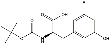 (2R)-2-{[(tert-butoxy)carbonyl]amino}-3-(3-fluoro-5-hydroxyphenyl)propanoic acid 结构式