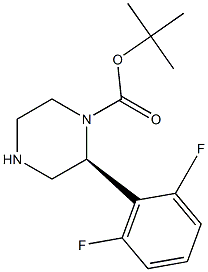 (S)-2-(2,6-DIFLUORO-PHENYL)-PIPERAZINE-1-CARBOXYLIC ACID TERT-BUTYL ESTER 结构式