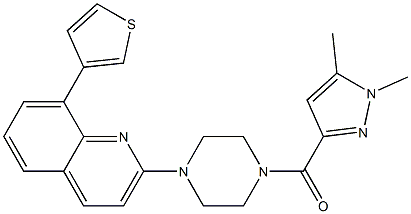 2-(4-[(1,5-DIMETHYL-1H-PYRAZOL-3-YL)CARBONYL]PIPERAZIN-1-YL)-8-(3-THIENYL)QUINOLINE 结构式