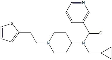 N-(CYCLOPROPYLMETHYL)-N-(1-[2-(2-THIENYL)ETHYL]PIPERIDIN-4-YL)NICOTINAMIDE 结构式