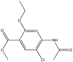 4-乙酰氨基-5-氯-2-乙氧基苯甲酸甲酯 结构式