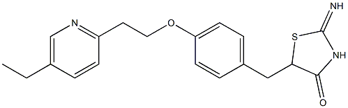 5-{4-[2-(5-乙基-2-吡啶基)-乙氧基]-苄基}-2-亚胺基-4-噻唑烷酮 结构式