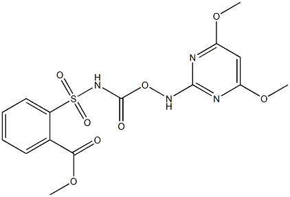 2-[[[[(4,6-二甲氧基嘧啶-2-基)氨基]羧基]氨基]磺酰基]苯甲酸甲酯 结构式