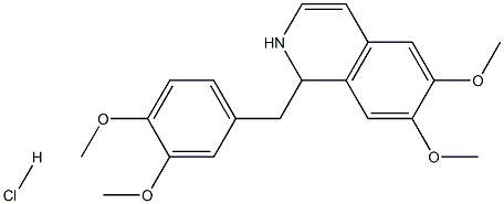 6,7-二甲氧基-1-(3,4-二甲氧基苄基)二氢异喹啉盐酸盐 结构式