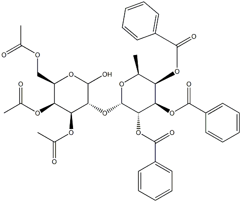 3,4,6-Tri-O-acetyl-2-O-(2,3,4-tri-O-benzoyl-a-L-fucopyranosyl)-D-galactopyranoside 结构式