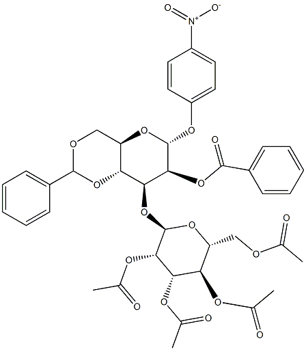 4-Nitrophenyl3-O-(2,3,4,6-tetra-O-acetyl-a-D-mannopyranosyl)-2-O-benzoyl-4,6-O-benzylidene-a-D-mannopyranoside 结构式