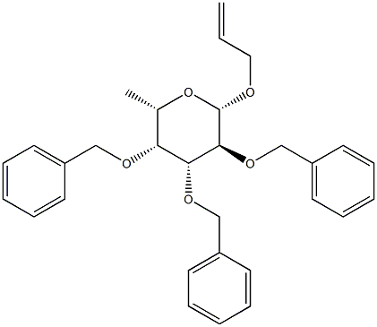 烯丙基2,3,4, - 三-O-苄基-Β-L-岩藻吡喃糖苷 结构式