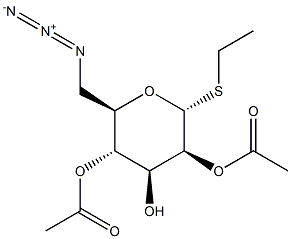 Ethyl2,4-di-O-acetyl-6-azido-6-deoxy-a-D-thiomannopyranoside 结构式