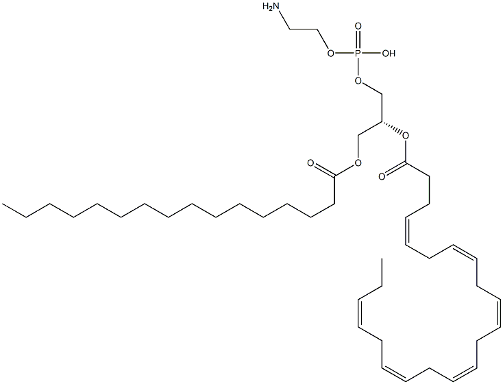 2-aminoethoxy-[(2R)-2-[(4Z,7Z,10Z,13Z,16Z,19Z)-docosa-4,7,10,13,16,19-hexaenoyl]oxy-3-hexadecanoyloxy-propoxy]phosphinic acid 结构式